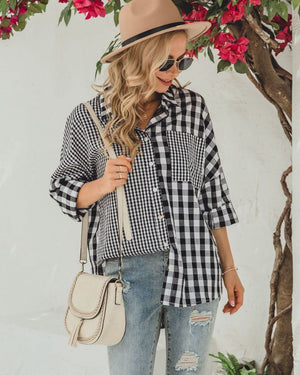 Cotton Contrast Gingham Shirt