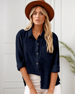 Button Up Cotton L/S Shirt
