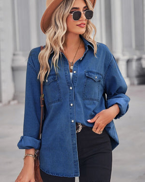 Cotton Button Up Denim Shirt