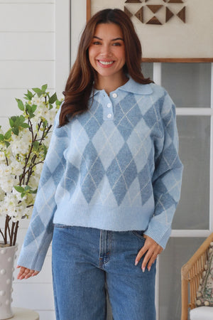Argyle Rugby Knit Jumper