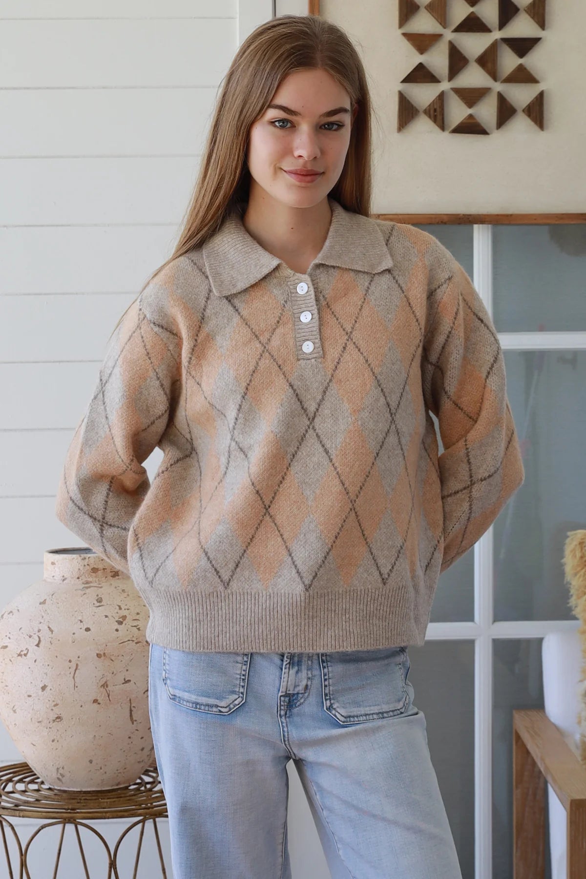 Argyle Rugby Knit Jumper
