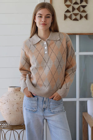 Argyle Rugby Knit Jumper