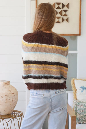 #Winnie Round Neck Striped Knit Jumper