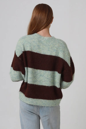 Striped Knitted Jumper With Detachable Hood