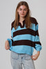Two Toned Striped Rugby Jumper