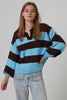 Two Toned Striped Rugby Jumper