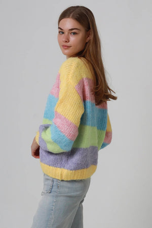 Pastel Striped Round Neck Jumper