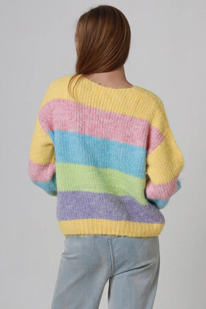 Pastel Striped Round Neck Jumper