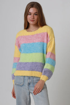Pastel Striped Round Neck Jumper