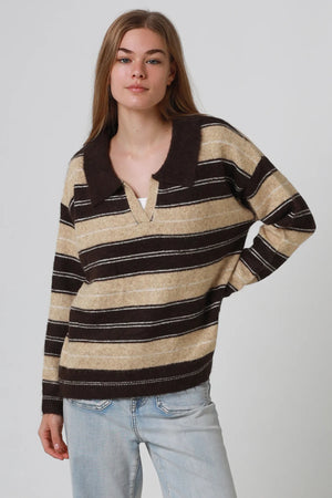 Julie Striped Collared Rugby Jumper