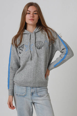 Coastal Knitted Jumper With Hood