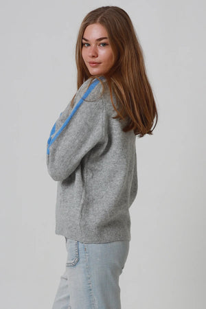 Coastal Knitted Jumper With Hood