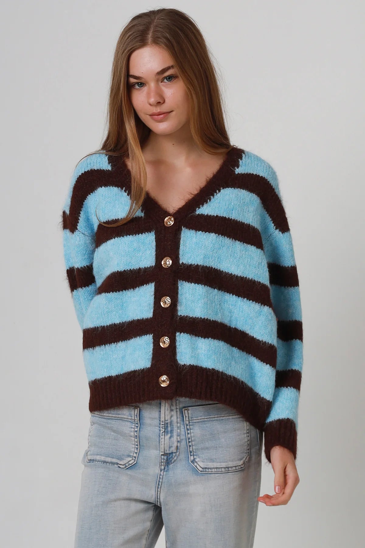 Gia Gold Button Up Cardigan
