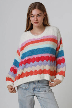 Lottie Puff Sleeve Round Neck Jumper