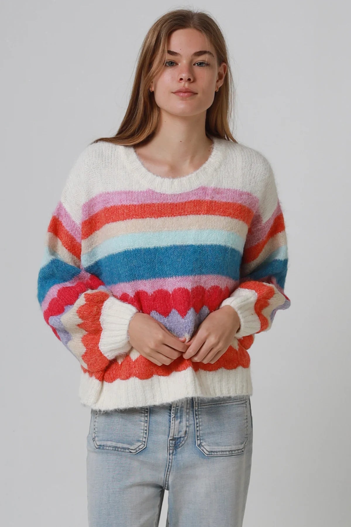 Lottie Puff Sleeve Round Neck Jumper