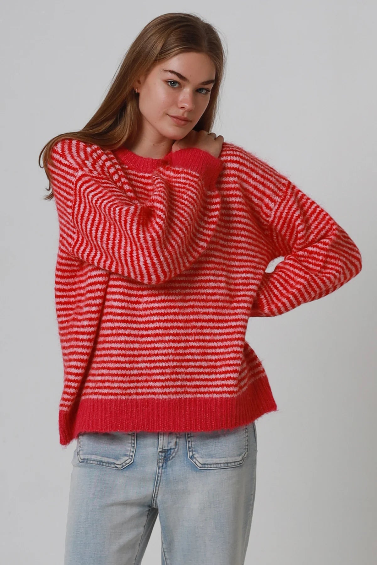 Holly Striped Round Neck Jumper