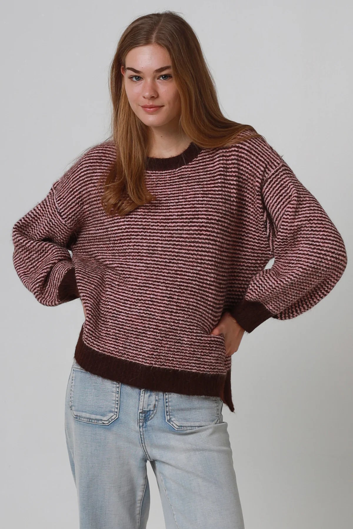 Evie Striped Round Neck Jumper
