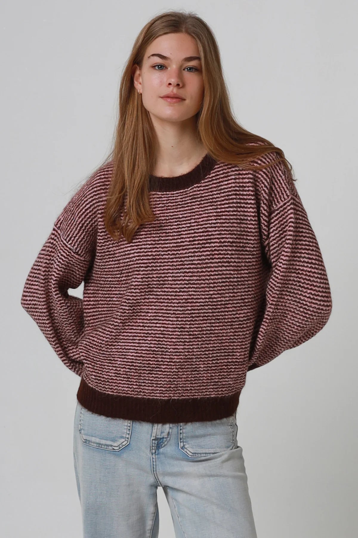 Evie Striped Round Neck Jumper