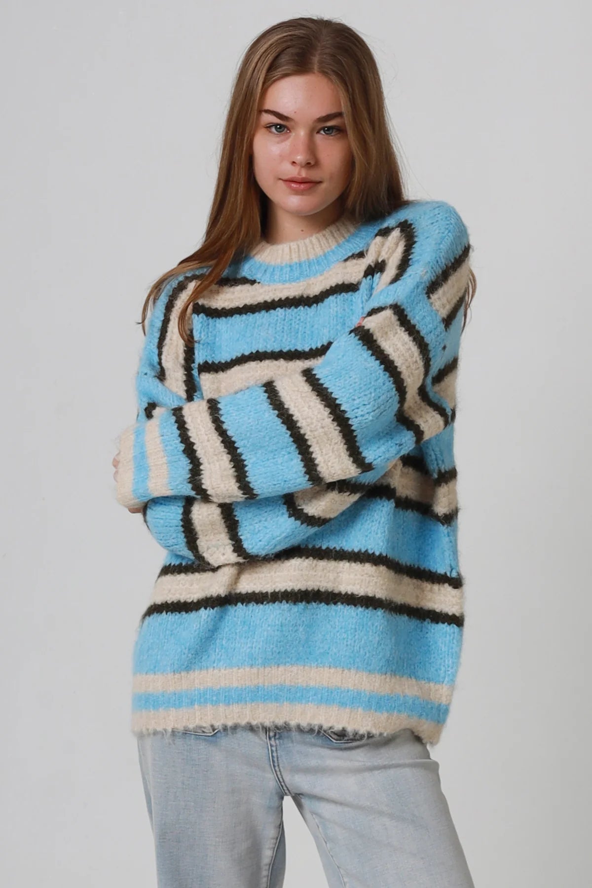 Stevie Striped Round Neck Jumper