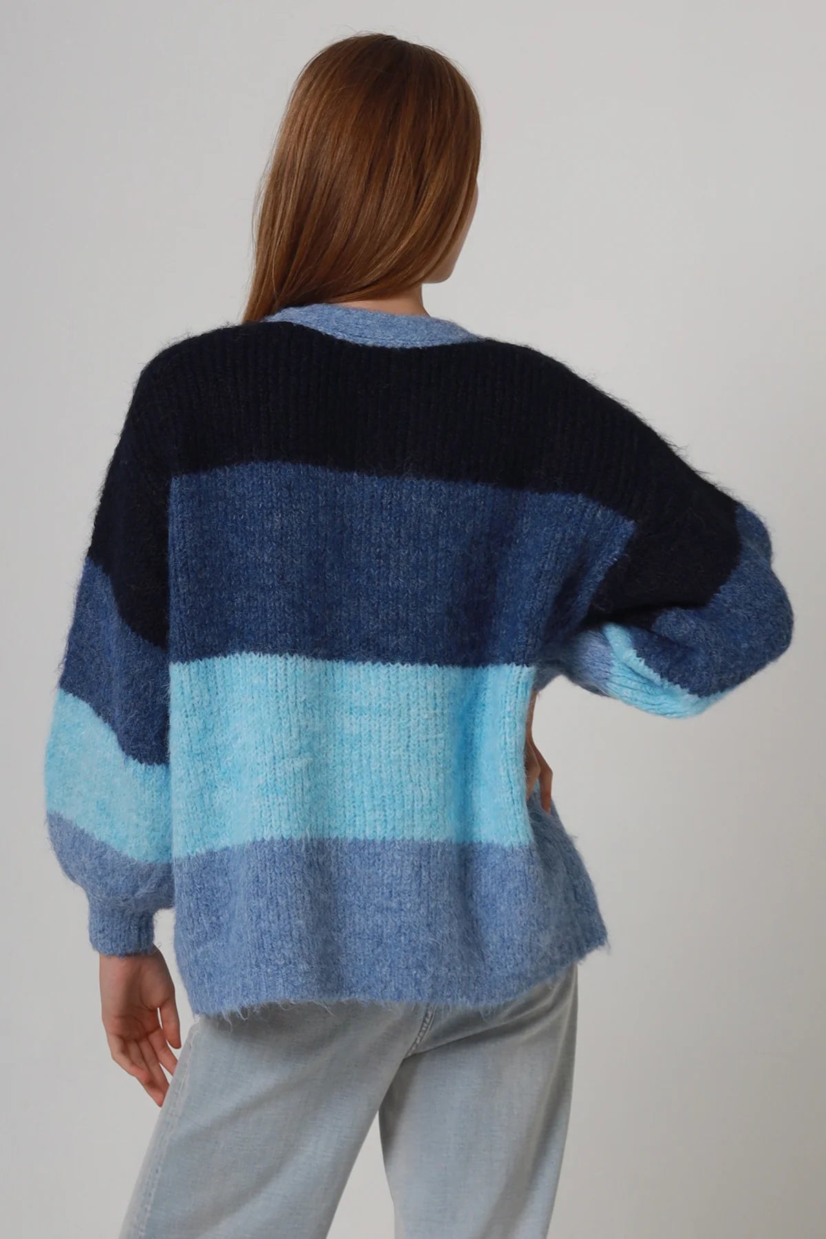 Golden Sun Striped V-neck Cardigan