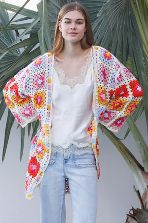 Raine Crochet Midi Cardigan