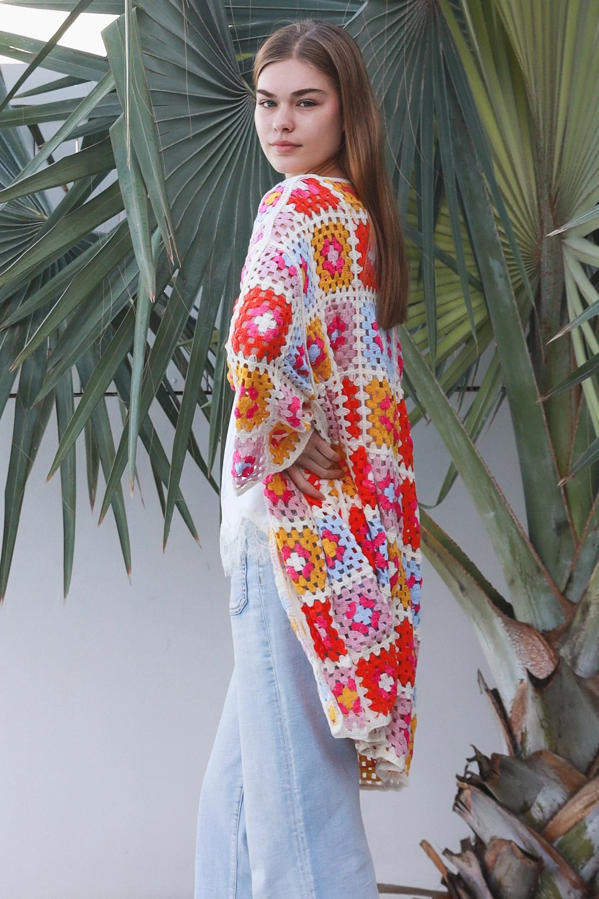 Raine Crochet Midi Cardigan