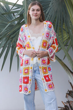 Raine Crochet Midi Cardigan