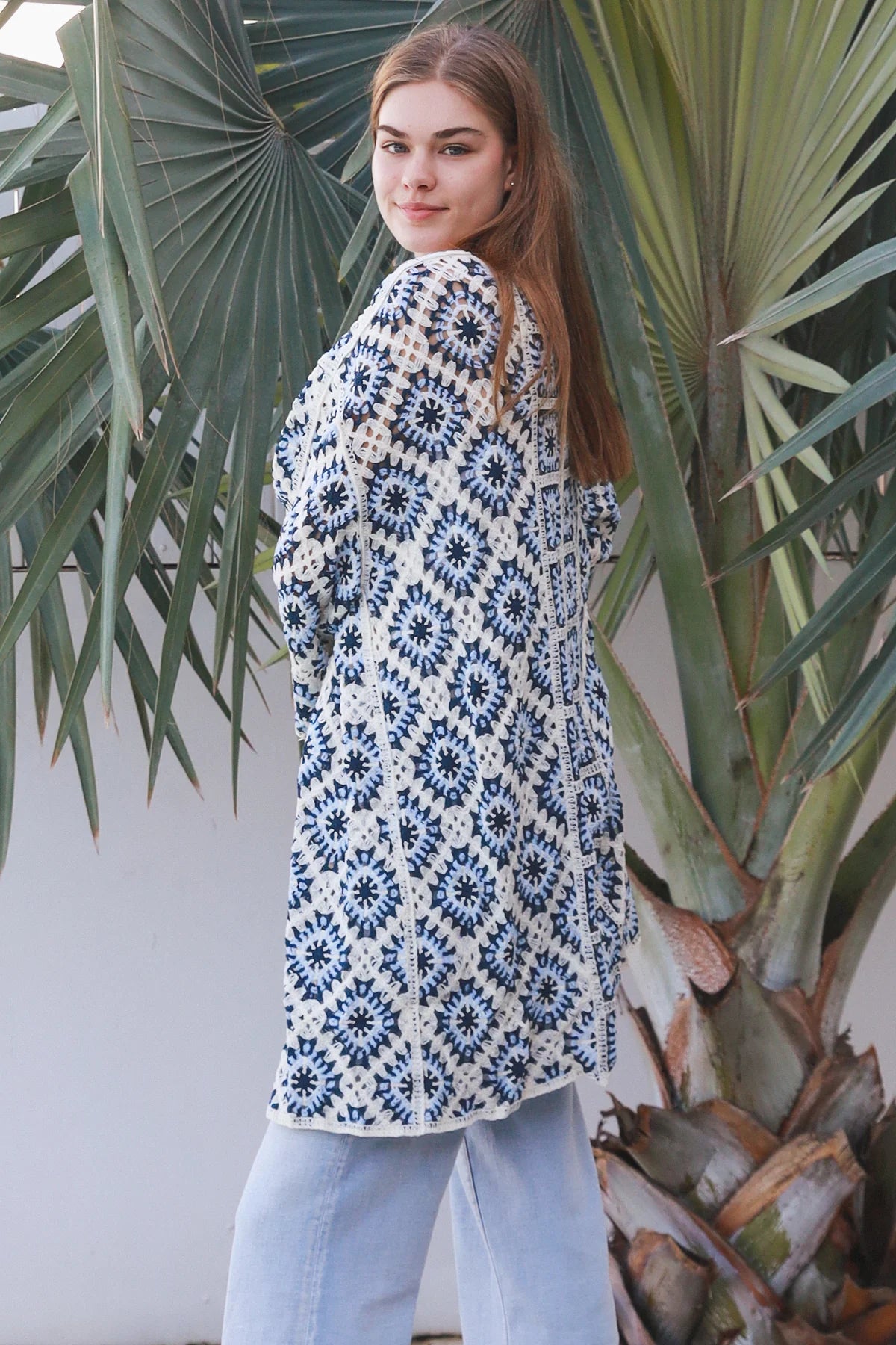 Midi Crochet Panel Cardigan