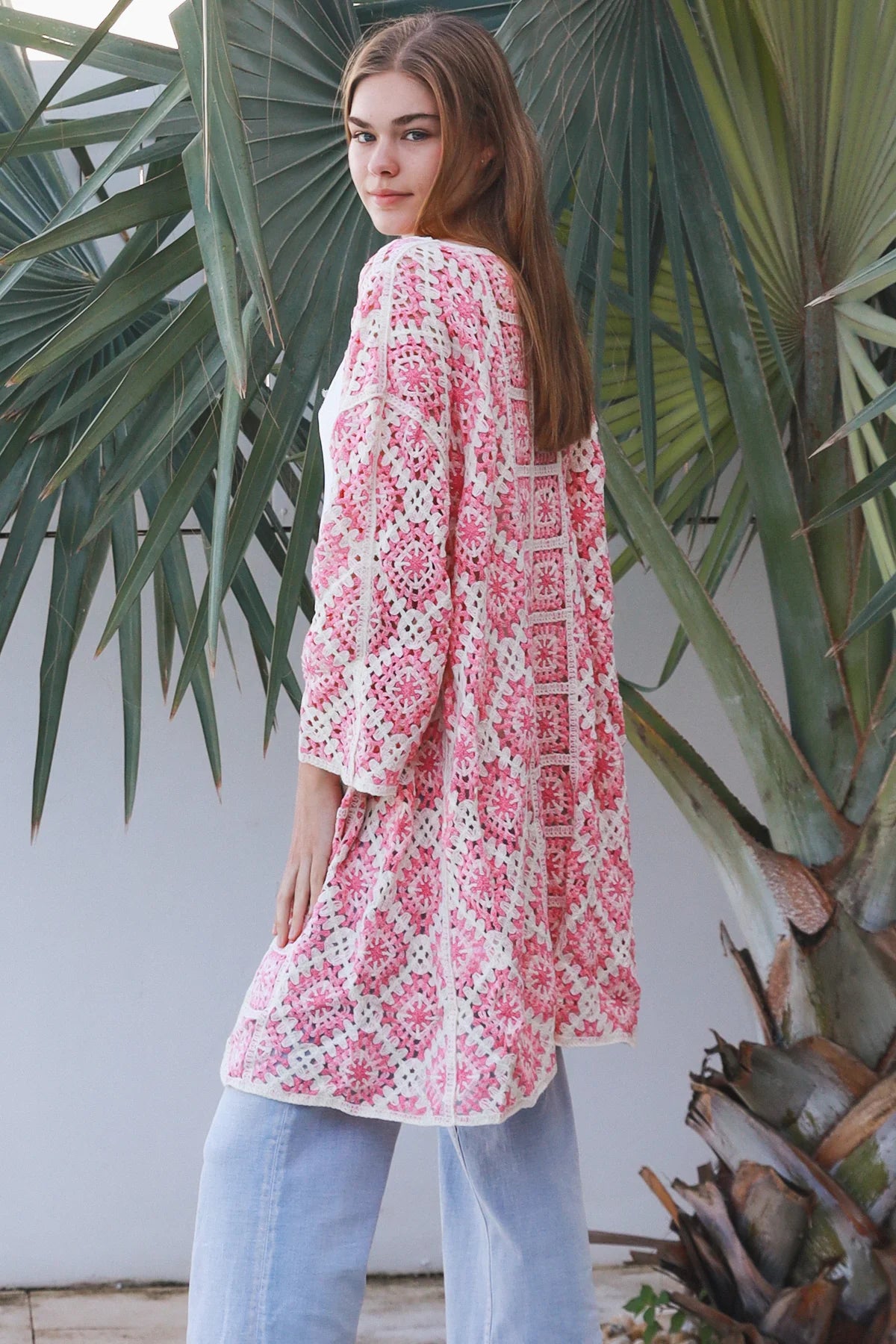Midi Crochet Panel Cardigan