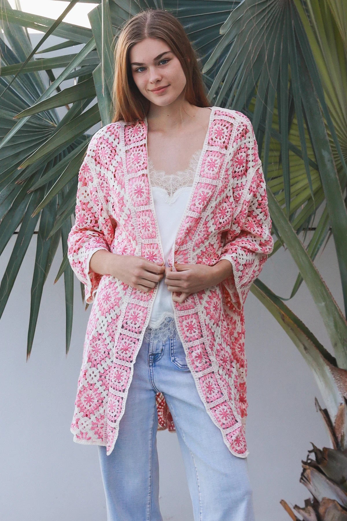 Midi Crochet Panel Cardigan