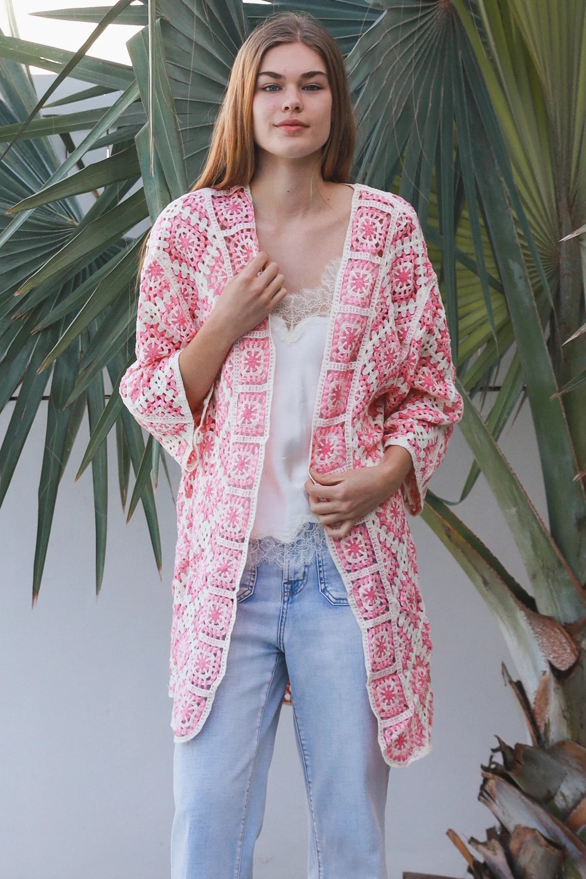 Midi Crochet Panel Cardigan