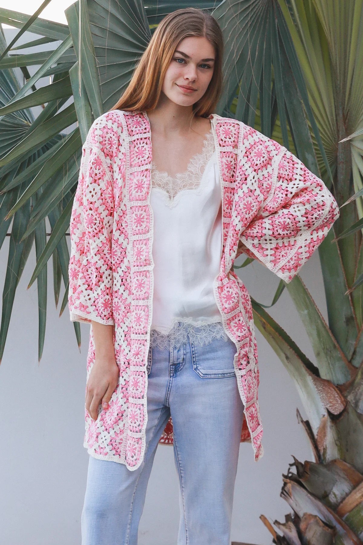 Midi Crochet Panel Cardigan