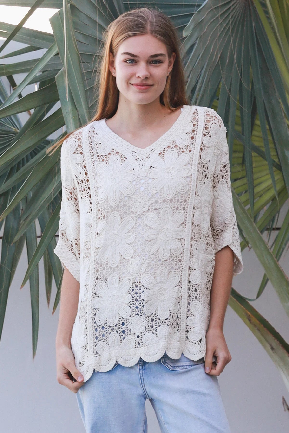 Daisy Batwing Crochet Top