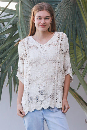 Daisy Batwing Crochet Top