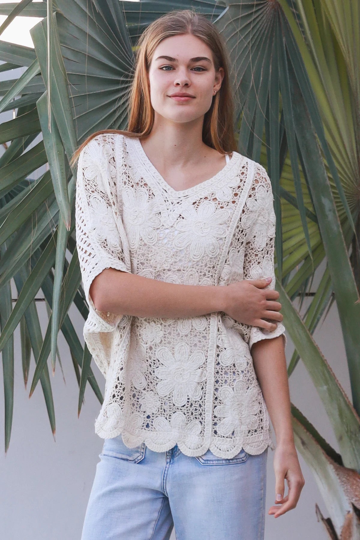Daisy Batwing Crochet Top