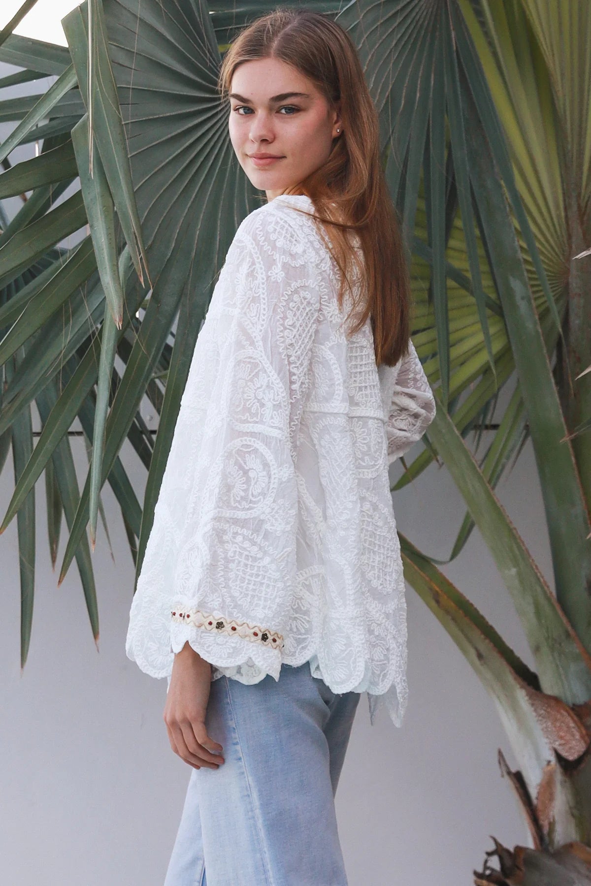 Boho Long Sleeve Crochet Top