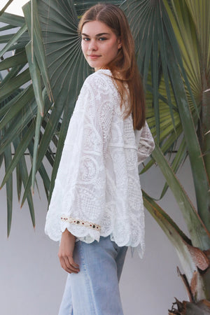 Boho Long Sleeve Crochet Top
