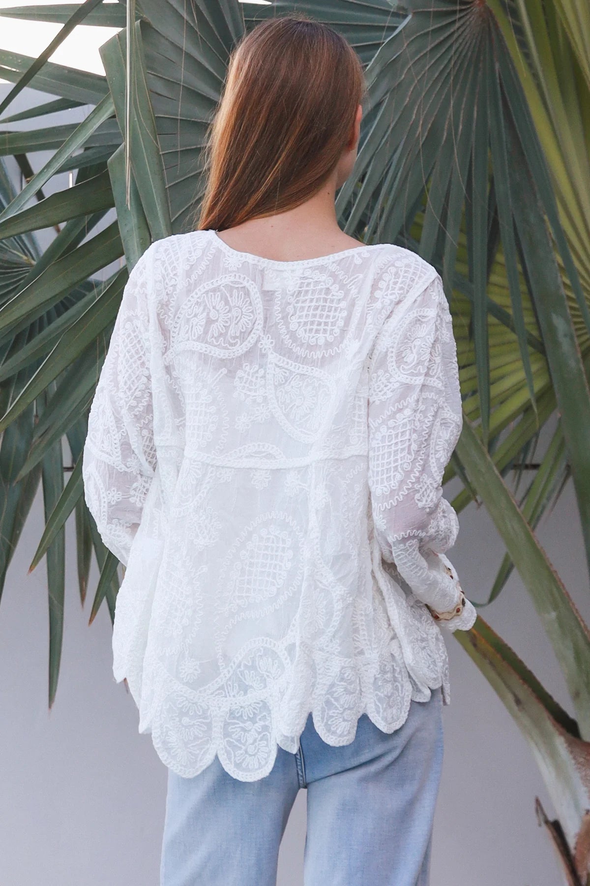 Boho Long Sleeve Crochet Top