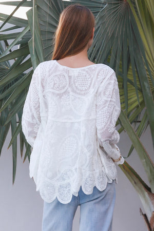 Boho Long Sleeve Crochet Top