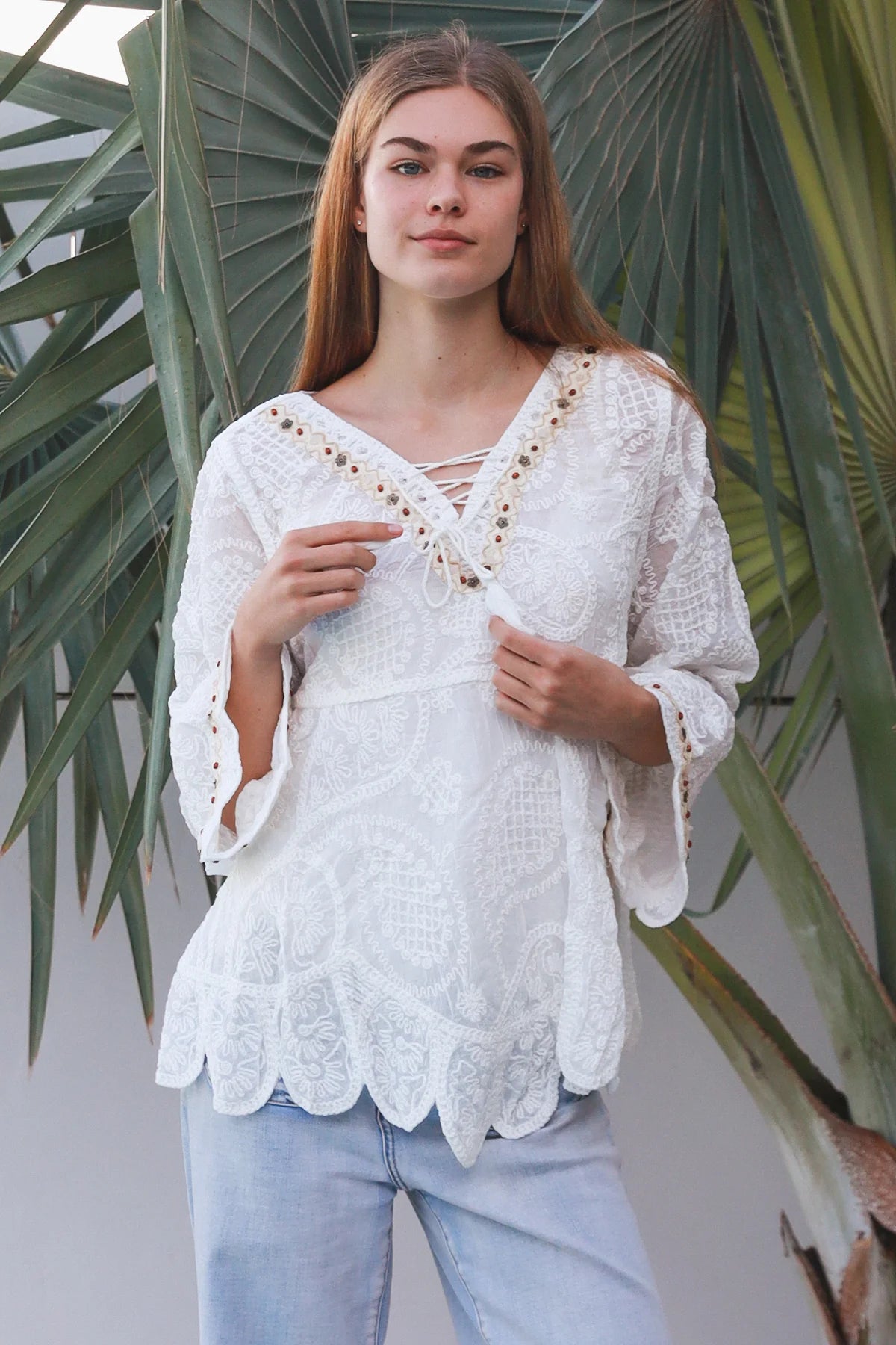 Boho Long Sleeve Crochet Top
