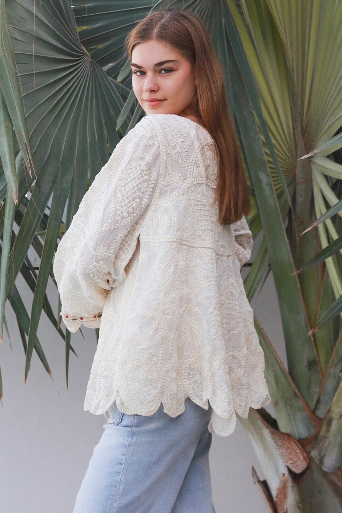 Boho Long Sleeve Crochet Top