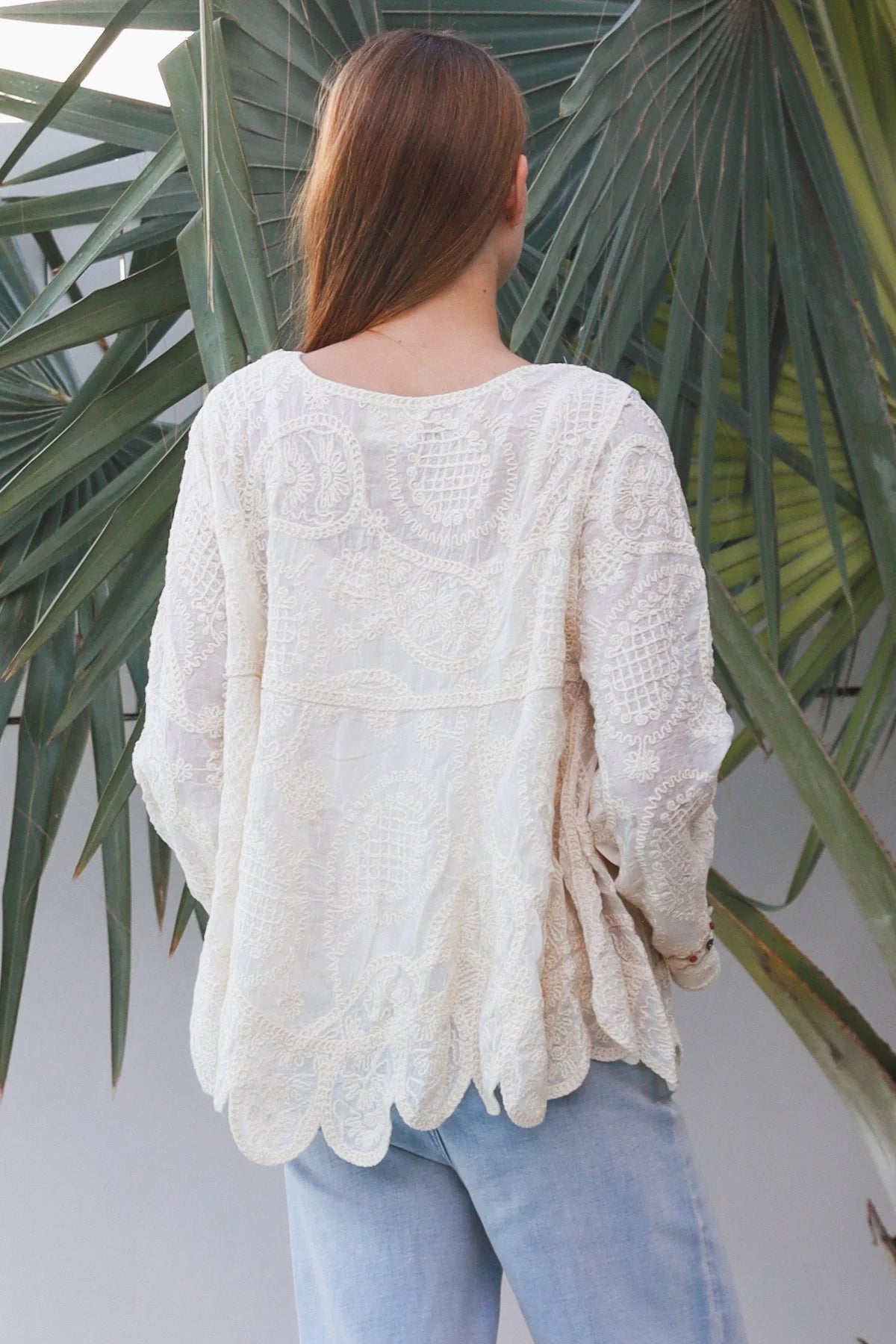 Boho Long Sleeve Crochet Top