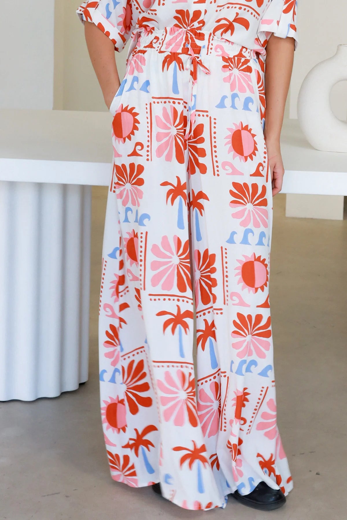 JILL ABSTRACT FLARED PANTS