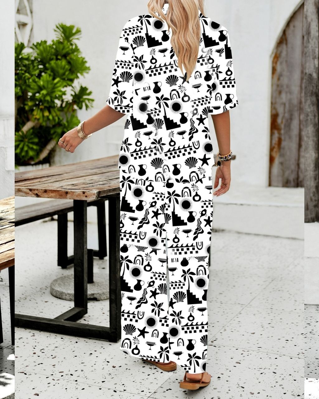 IBIZA B&W SHIRT/PANTS SET