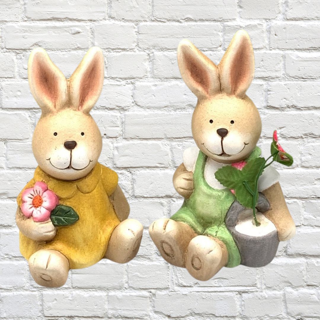 13cm Floral Rabbits