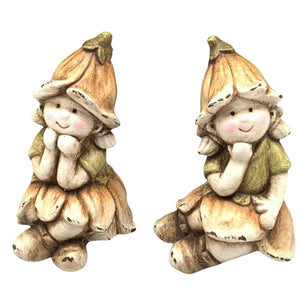 11cm Terracotta Sitters Maz & Shaz