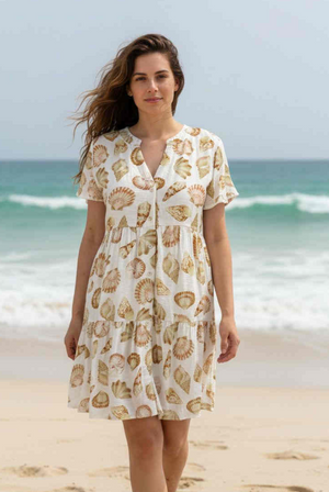 Shelly-May 2 Tier Button Up Mini Dress