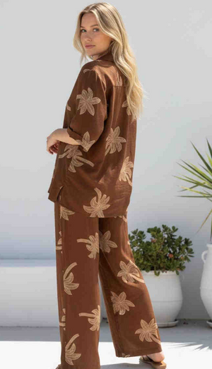 #Palm Shirt & Pants Coordinate Set