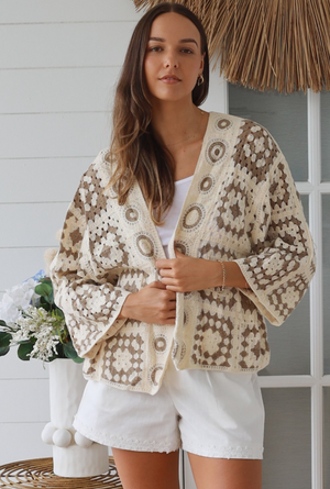 #Kianna Patchwork Crochet Cardigan