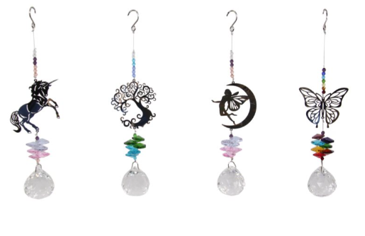 #Hanging Crystal Suncatchers With Metal Cutouts